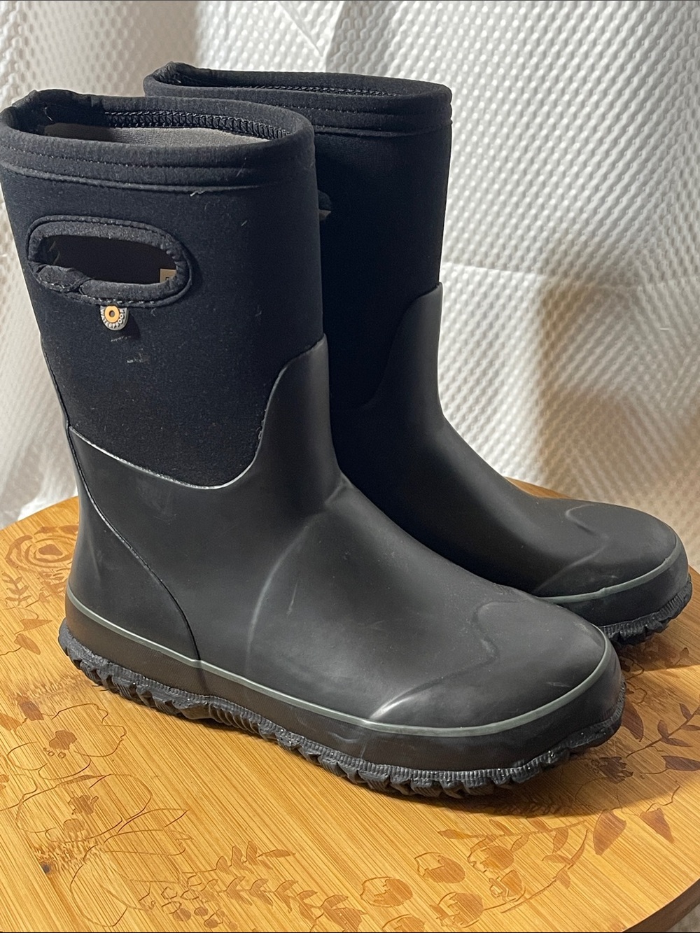 Bogs Grasp Kids Black Slip-On Rain & Snow Boots size 3